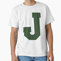 Alphabet Green J Sports Letter J T-Shirt - Aesthetic Graphic Men Women - T-Shirt, Sweatshirt, Hoodie