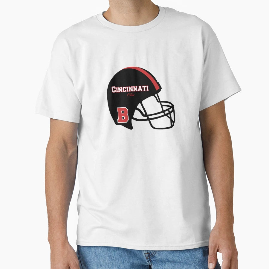 Cincinnati Ohio Football Helmet Logo T-Shirt - Novelty Apparel Unisex - T-Shirt, Sweatshirt, Hoodie