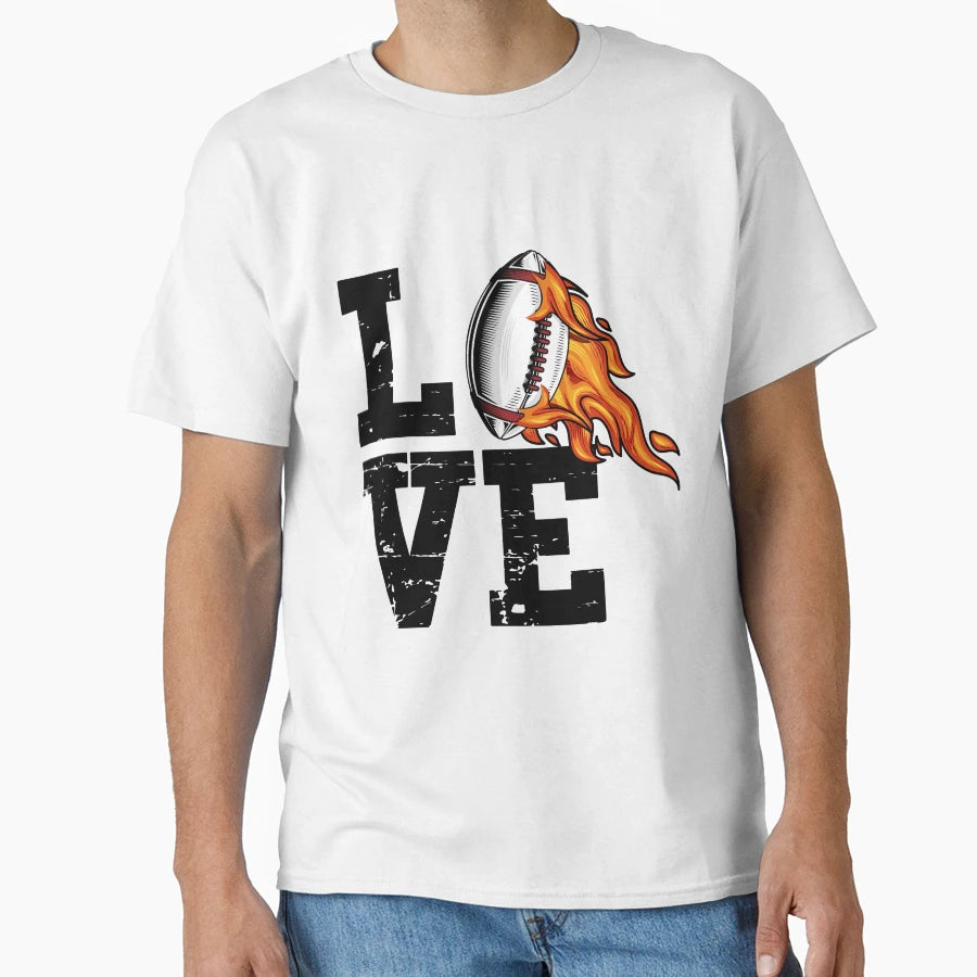 Love America Football T-Shirt - Casual Everyday Wear Men Women - T-Shirt, Sweatshirt, Hoodie