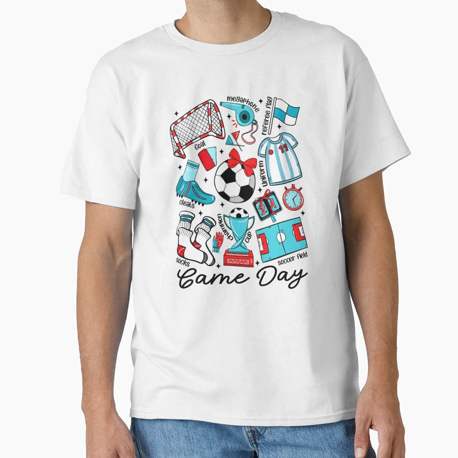 Game Day Soccer Coquette Soccer T-Shirt - Aesthetic Graphic for Adults - T-Shirt, Sweatshirt, Hoodie