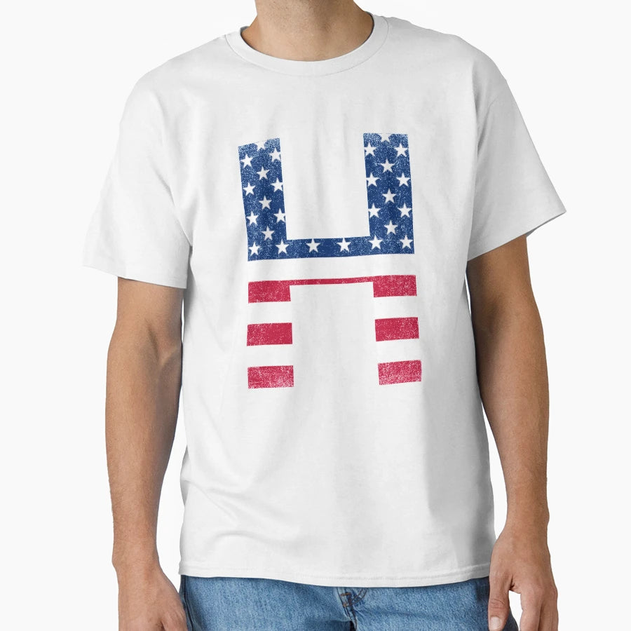 Letter H Capital Alphabet American T-Shirt - Streetwear Style Men Women - T-Shirt, Sweatshirt, Hoodie