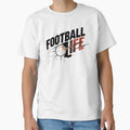 Football Is Life Minimalist Modern T-Shirt - Aesthetic Graphic Men Women - T-Shirt, Sweatshirt, Hoodie