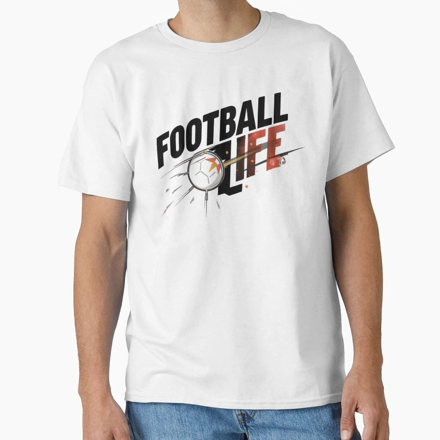 Football Is Life Minimalist Modern T-Shirt - Aesthetic Graphic Men Women - T-Shirt, Sweatshirt, Hoodie