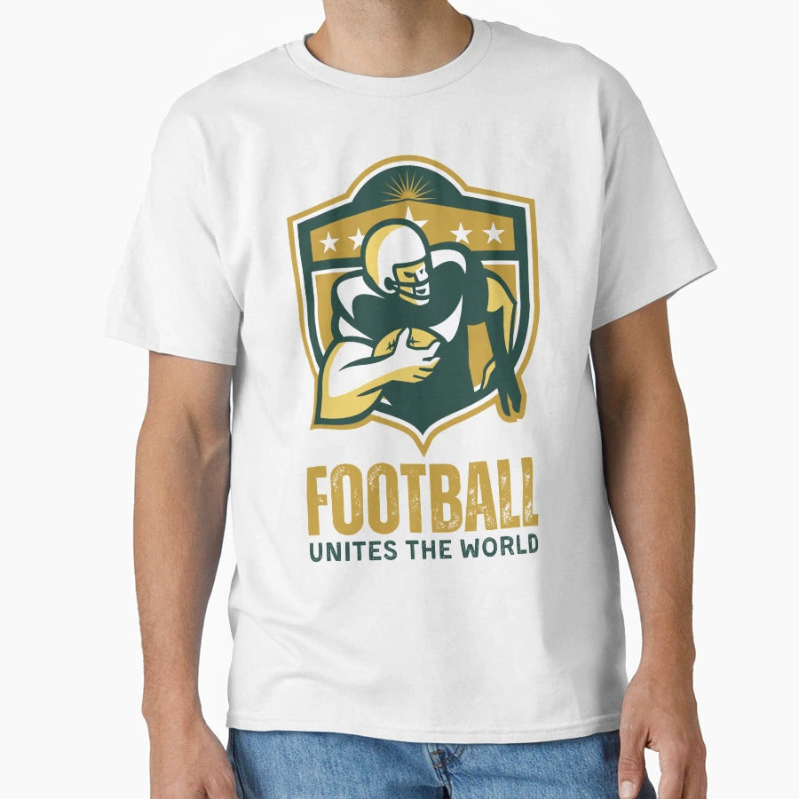 Football Unites World T-Shirt - Minimalist Print Men Women - T-Shirt, Sweatshirt, Hoodie