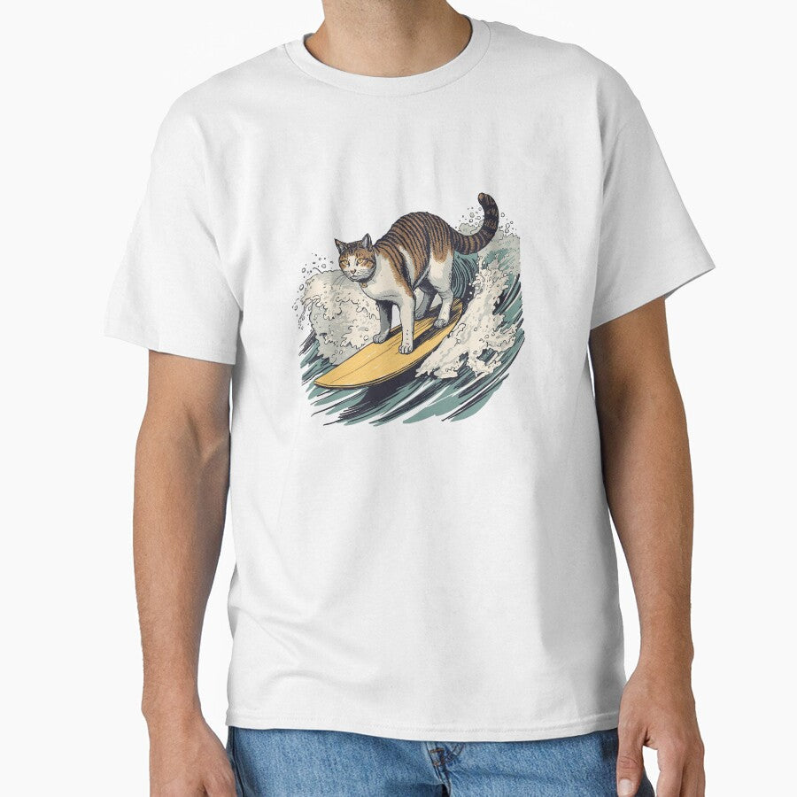 Vintage Surfing Cat by SOUFIANE1991 - Adult & Kids T-Shirts, Sweatshirts & Hoodies apparel design preview 1