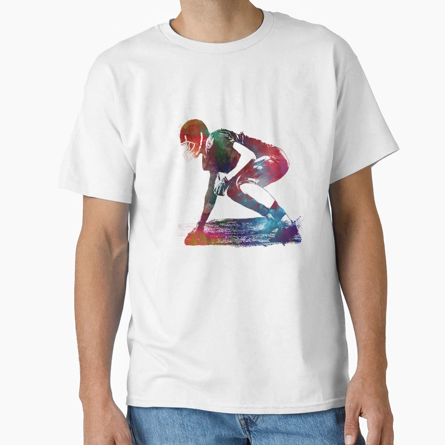 American Football Player Football T-Shirt - Aesthetic Graphic for Adults - T-Shirt, Sweatshirt, Hoodie