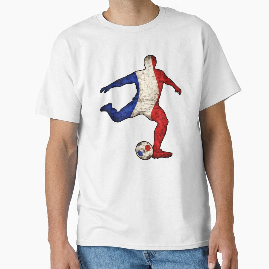 French Football Player Soccer Silhouette France Flag - Adult & Kids T-Shirts, Sweatshirts & Hoodies apparel design preview 1
