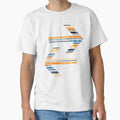 Watercolor Stripes Orange Navy T-Shirt - Trendy Graphic for Adults - T-Shirt, Sweatshirt, Hoodie