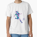 Soccer Player Kick Watercolor Painting T-Shirt - Unique Graphic Unisex - T-Shirt, Sweatshirt, Hoodie