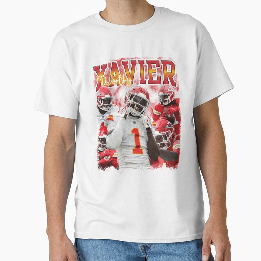 Xavier Worthy Football Star Collage T-Shirt - Casual Everyday Wear Unisex - T-Shirt, Sweatshirt, Hoodie