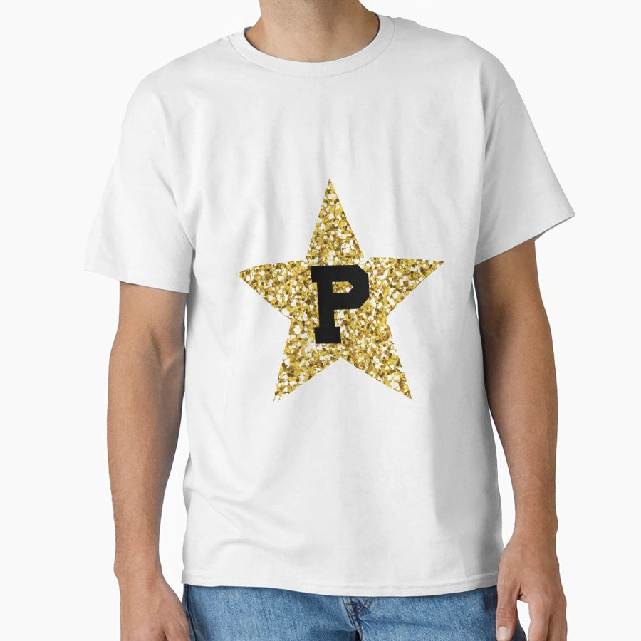 P Gold Star T-Shirt - Trendy Graphic for Adults - T-Shirt, Sweatshirt, Hoodie