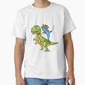 Cute Pirate Shark Riding Dinosaur T-Rex in The Kawaii - Adult & Kids T-Shirts, Sweatshirts & Hoodies apparel design preview 1