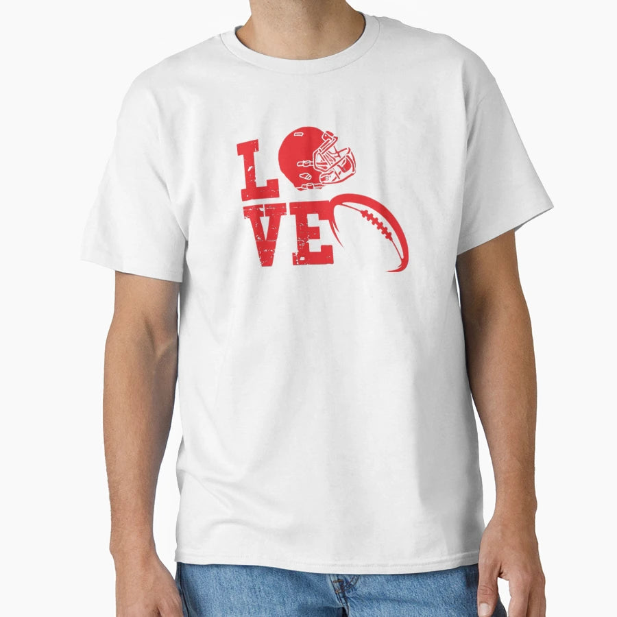 I Love American Football T-Shirt - Minimalist Print for Adults - T-Shirt, Sweatshirt, Hoodie