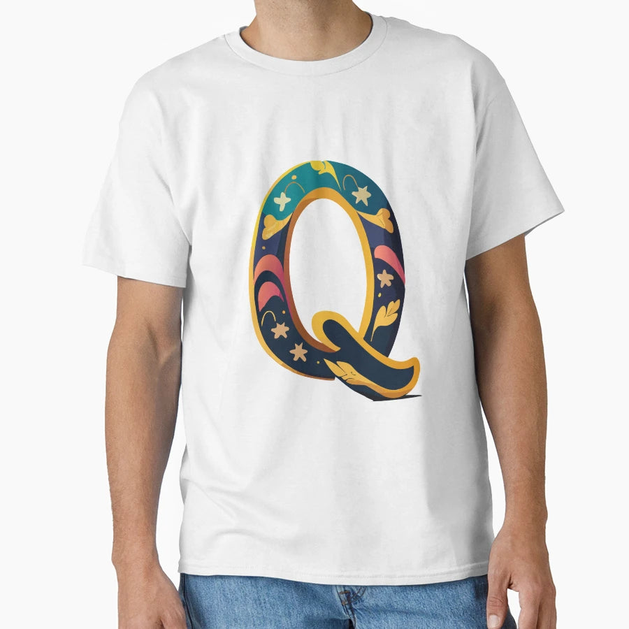 Letter Q Alphabet Character T-Shirt - Fun Novelty Design Unisex - T-Shirt, Sweatshirt, Hoodie