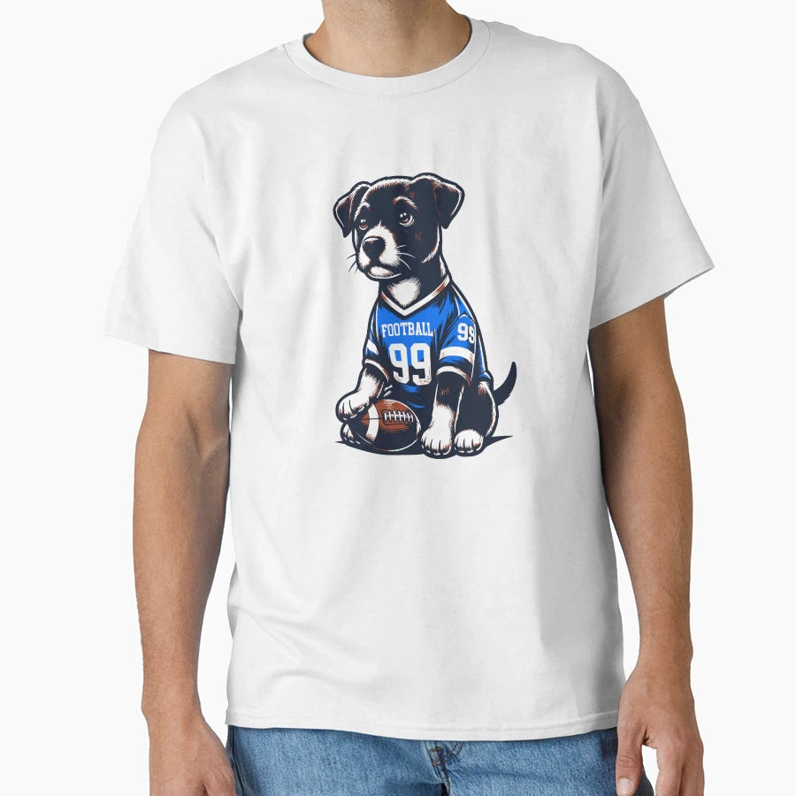 Football Dog Dog Football Jersey T-Shirt - Aesthetic Graphic Men Women - T-Shirt, Sweatshirt, Hoodie