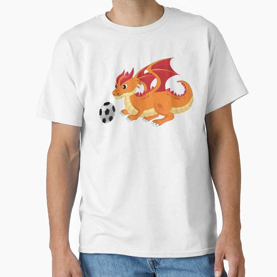 Dragon Playing Soccer Funny Good T-Shirt - Minimalist Print for Adults - T-Shirt, Sweatshirt, Hoodie