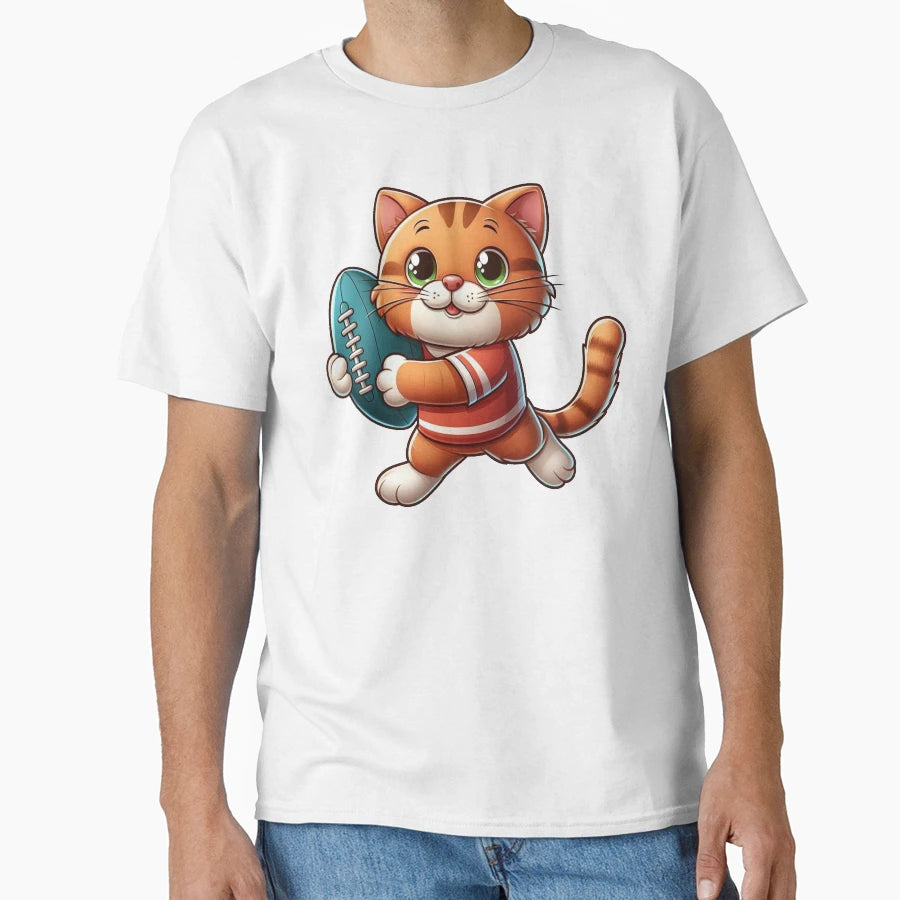 Rugby Cat T-Shirt - Casual Everyday Wear for Adults - T-Shirt, Sweatshirt, Hoodie