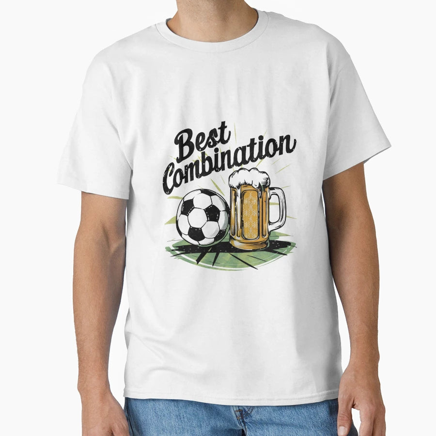Best Combination Beer And Football T-Shirt - Custom Art Print Men Women - T-Shirt, Sweatshirt, Hoodie