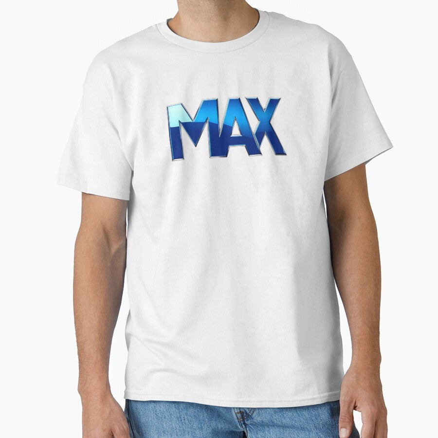 MAX Bold Metallic Blue Chrome Typography by PING 999 - Adult & Kids T-Shirts, Sweatshirts & Hoodies apparel design preview 1