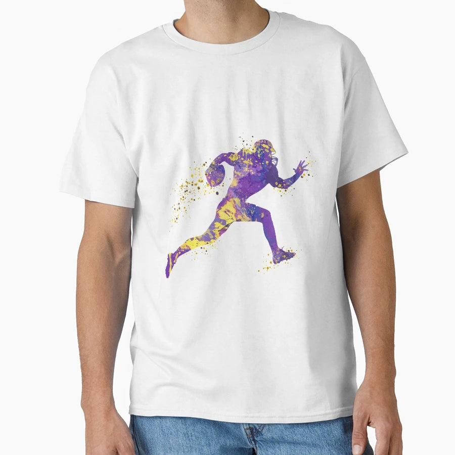 American Football Player Watercolor T-Shirt - Streetwear Style Unisex - T-Shirt, Sweatshirt, Hoodie