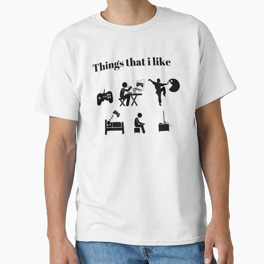 Things that i like text based icons design Black by - Adult & Kids T-Shirts, Sweatshirts & Hoodies apparel design preview 1