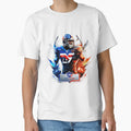 Strong Football Player Holding Football T-Shirt - Minimalist Print Unisex - T-Shirt, Sweatshirt, Hoodie