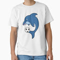 Dolphin As Soccer Player Soccer Ball T-Shirt - Novelty Apparel Unisex - T-Shirt, Sweatshirt, Hoodie