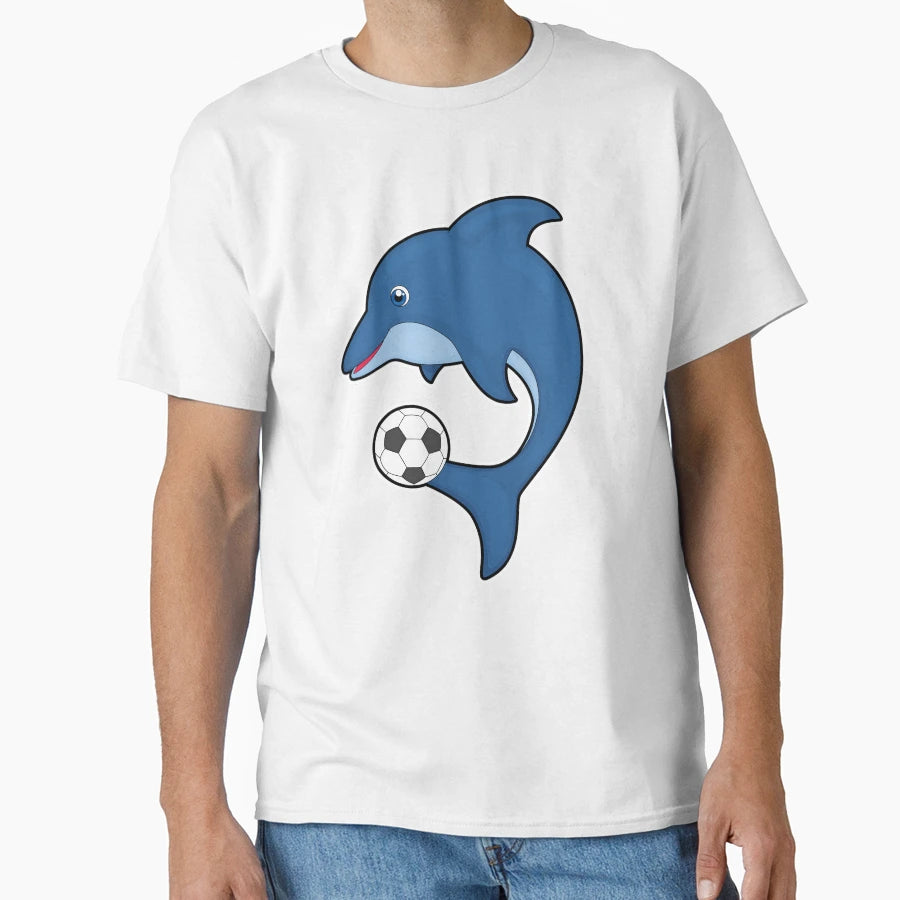 Dolphin As Soccer Player Soccer Ball T-Shirt - Novelty Apparel Unisex - T-Shirt, Sweatshirt, Hoodie