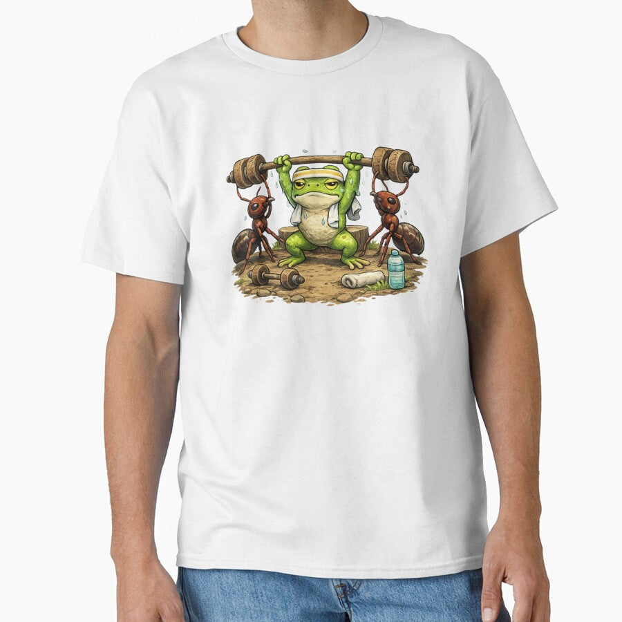 Frog and ants at the gym by FroggyOnly - Adult & Kids T-Shirts, Sweatshirts & Hoodies apparel design preview 1