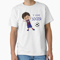 I Love Soccer Brunette Barcelona Fan T-Shirt - Aesthetic Graphic for Adults - T-Shirt, Sweatshirt, Hoodie