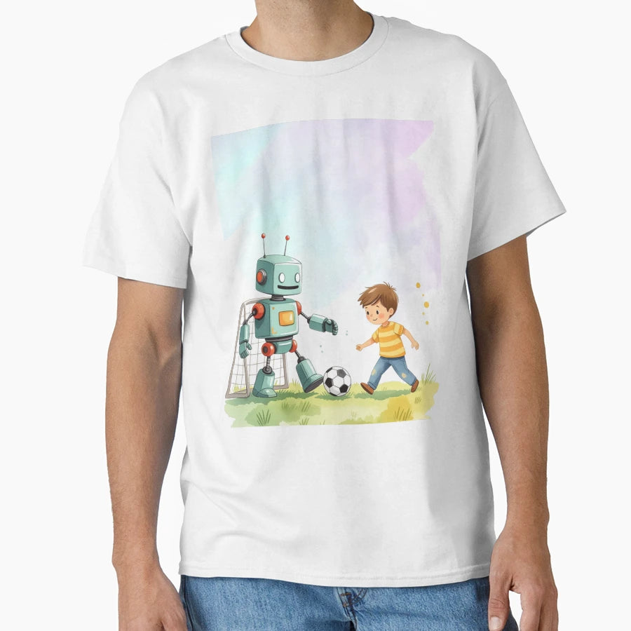 Robot And His Buddy Embarked Kickoff T-Shirt - Trendy Graphic Unisex - T-Shirt, Sweatshirt, Hoodie