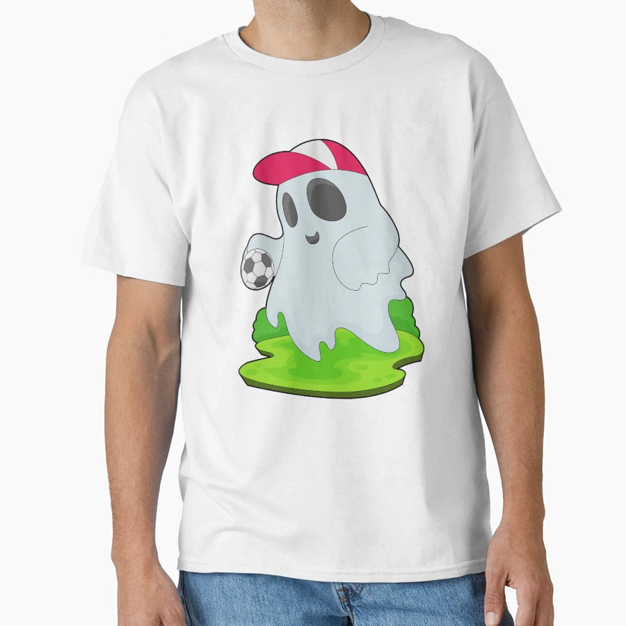 Ghost Halloween Soccer T-Shirt - Novelty Apparel Unisex - T-Shirt, Sweatshirt, Hoodie