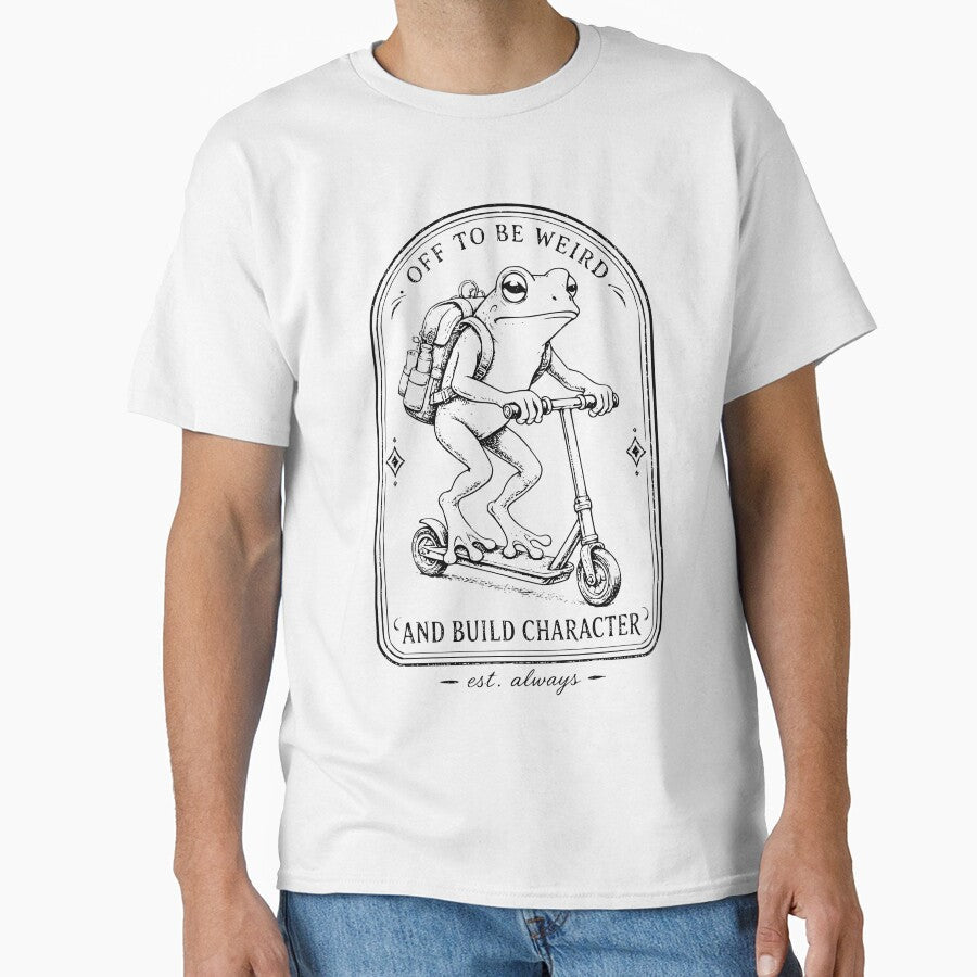 Funny Frog Scooter Off To Be Weird And Build - Adult & Kids T-Shirts, Sweatshirts & Hoodies apparel design preview 1