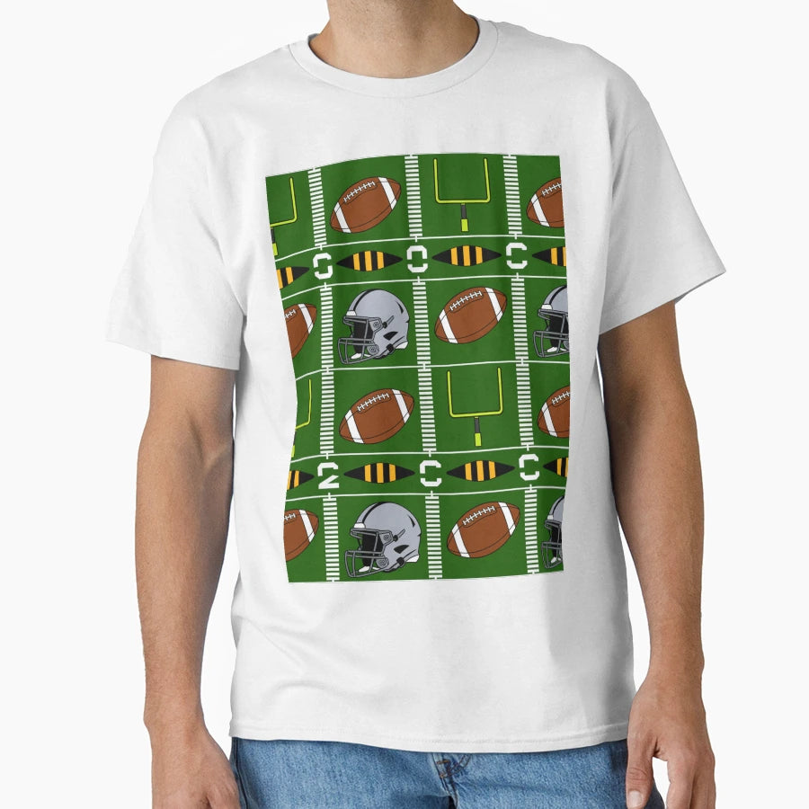 American Football Field Seamless T-Shirt - Graphic Print for Adults - T-Shirt, Sweatshirt, Hoodie
