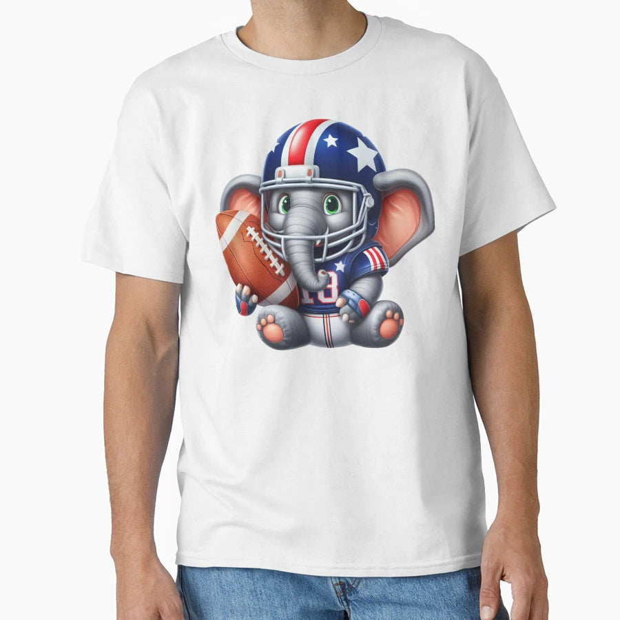 Football Elephant T-Shirt - Casual Everyday Wear for Adults - T-Shirt, Sweatshirt, Hoodie