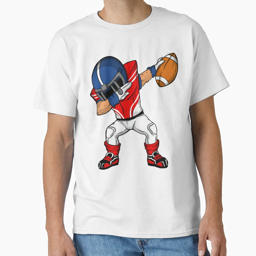 Dabbing Football Player American T-Shirt - Minimalist Print Men Women - T-Shirt, Sweatshirt, Hoodie