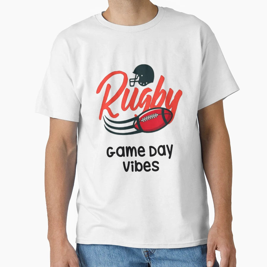 Rugby Game Day Vibes T-Shirt - Aesthetic Graphic for Adults - T-Shirt, Sweatshirt, Hoodie