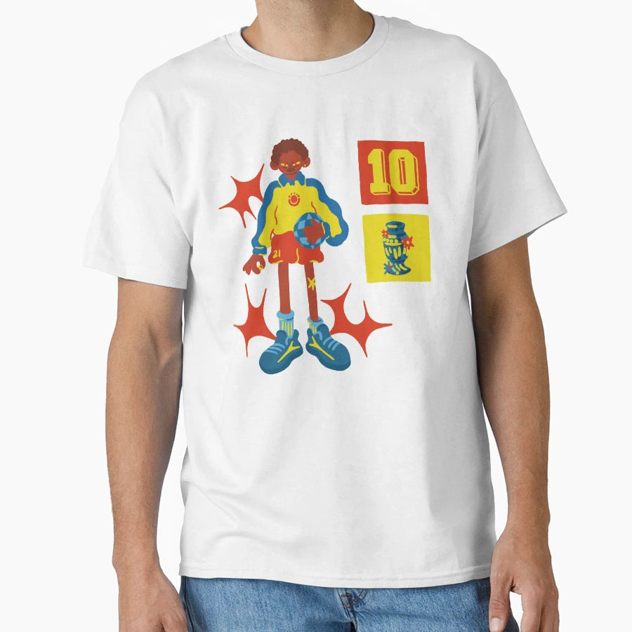 Soccer Character Number 10 Mascot T-Shirt - Graphic Print for Adults - T-Shirt, Sweatshirt, Hoodie