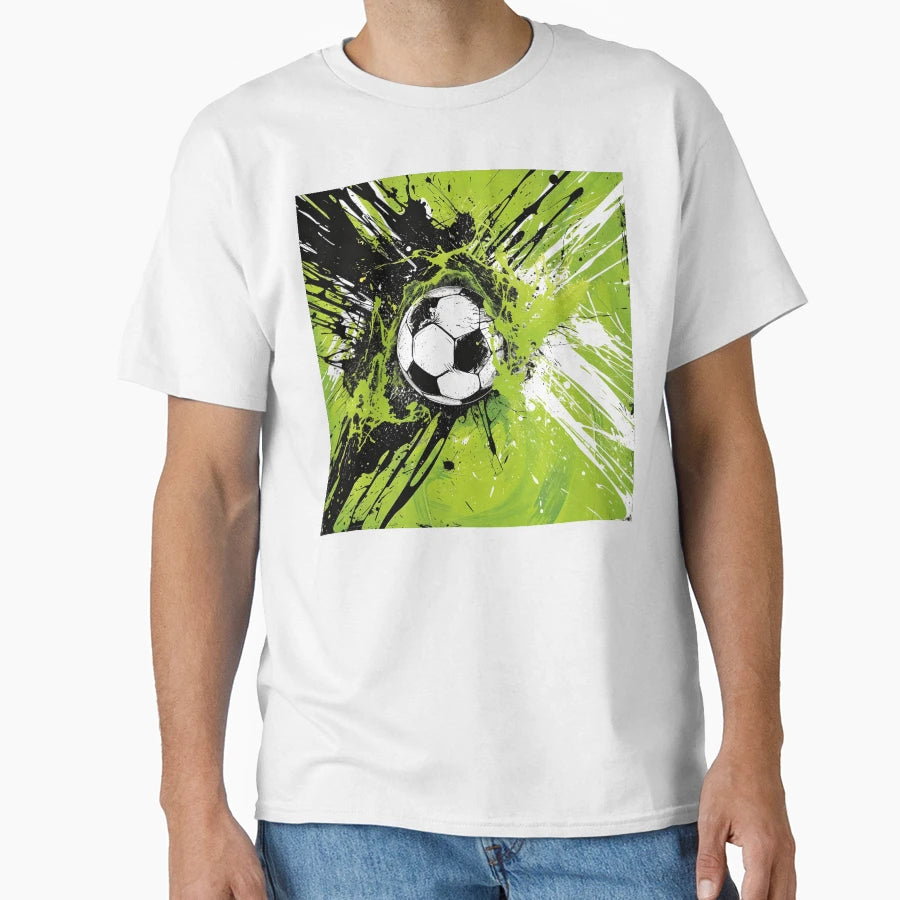 Soccer Ball Paint Explosion T-Shirt - Unique Graphic Men Women - T-Shirt, Sweatshirt, Hoodie