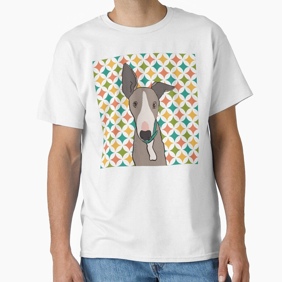 Whippet diamond pattern Retro colours by artylulu - Adult & Kids T-Shirts, Sweatshirts & Hoodies apparel design preview 1