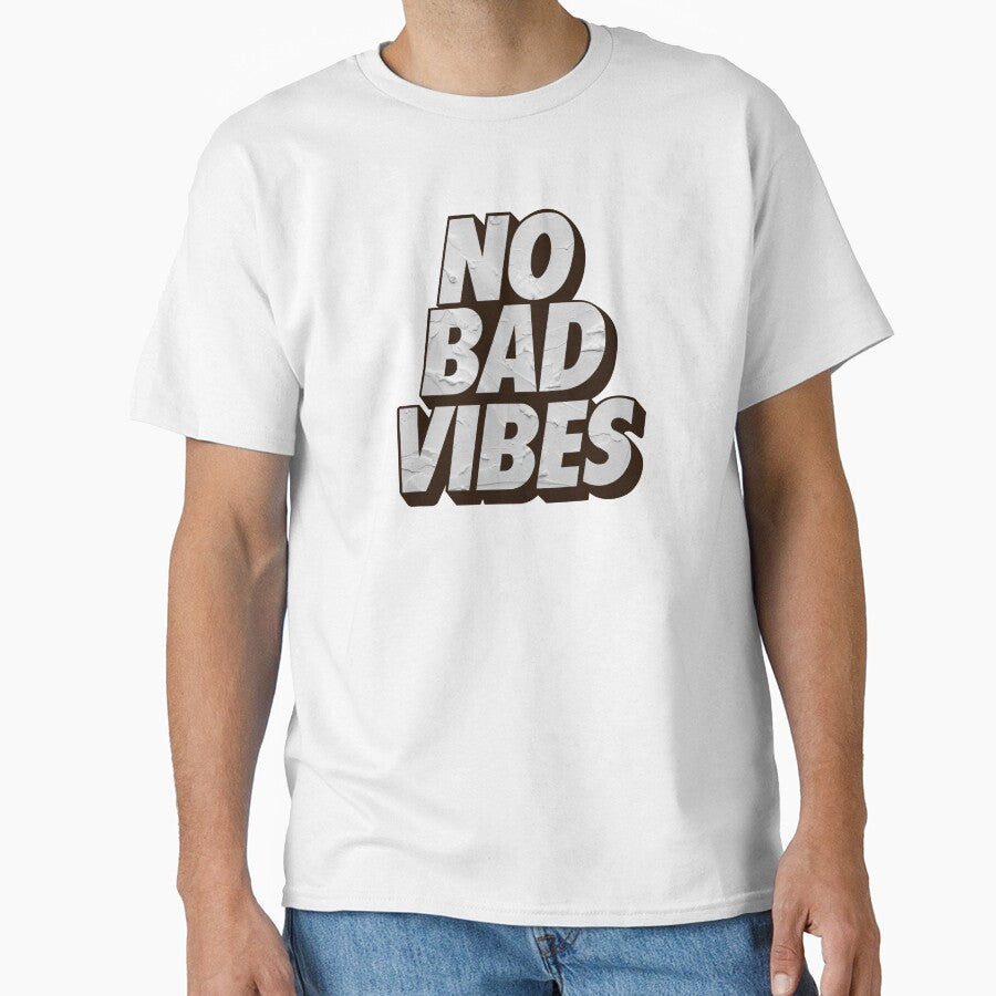 No Bad Vibes 3d typography Sticker by vikyky - Adult & Kids T-Shirts, Sweatshirts & Hoodies apparel design preview 1