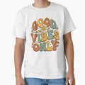 Good Vibes Only Wavy Colorful Retro Groovy Aesthetic - Adult & Kids T-Shirts, Sweatshirts & Hoodies apparel design preview 1