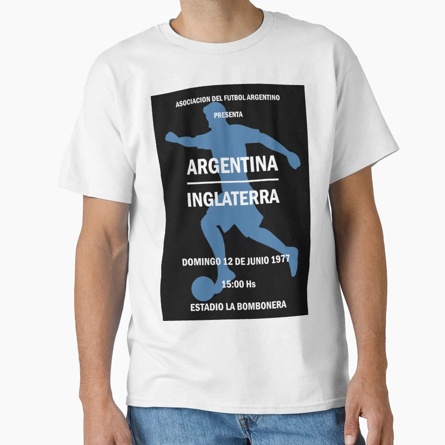 Argentina V England 1977 Estadio La T-Shirt - Custom Art Print Men Women - T-Shirt, Sweatshirt, Hoodie