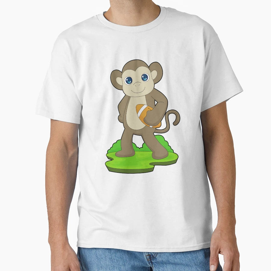 Monkey American Football T-Shirt - Casual Everyday Wear for Adults - T-Shirt, Sweatshirt, Hoodie