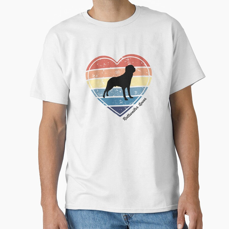 Rottweiler Lover Retro Sunset Heart by Print-A-Joke - Adult & Kids T-Shirts, Sweatshirts & Hoodies apparel design preview 1