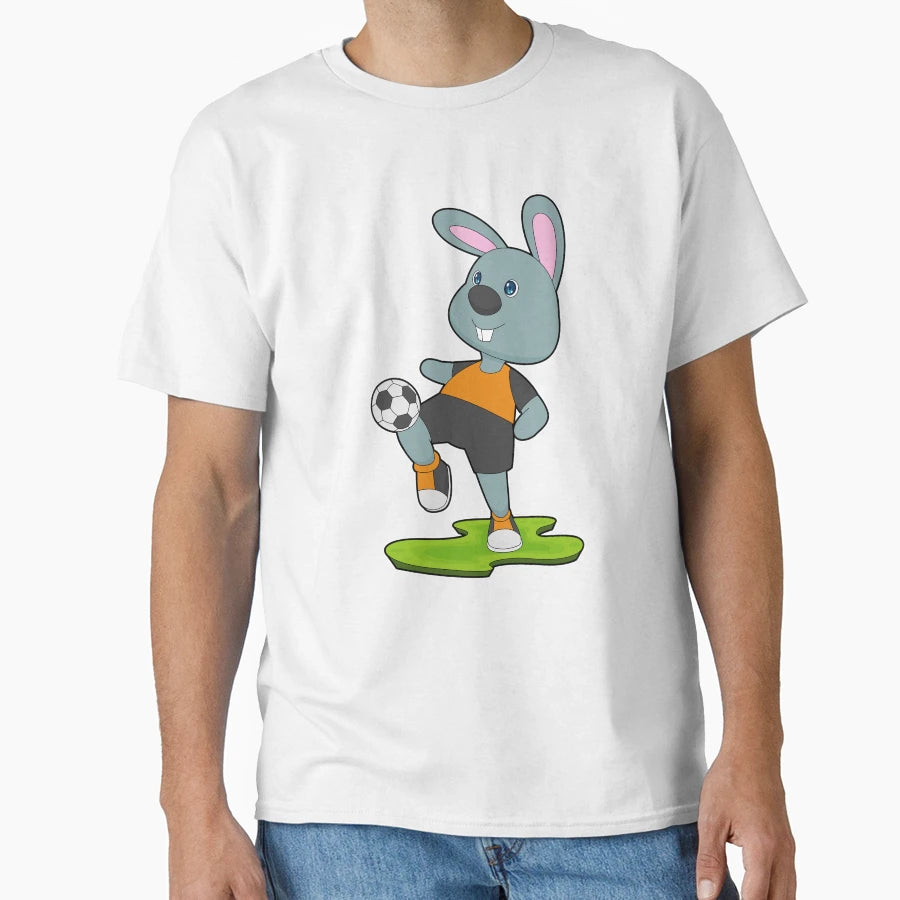 Rabbit Soccer Player Soccer Sports T-Shirt - Aesthetic Graphic Unisex - T-Shirt, Sweatshirt, Hoodie