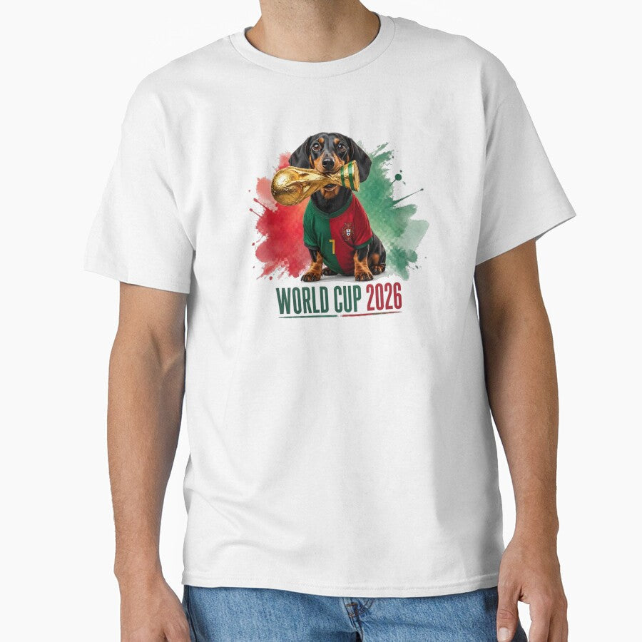 Dachshund Portugal World Cup 2026 by Jack n' Sally's - Adult & Kids T-Shirts, Sweatshirts & Hoodies apparel design preview 1