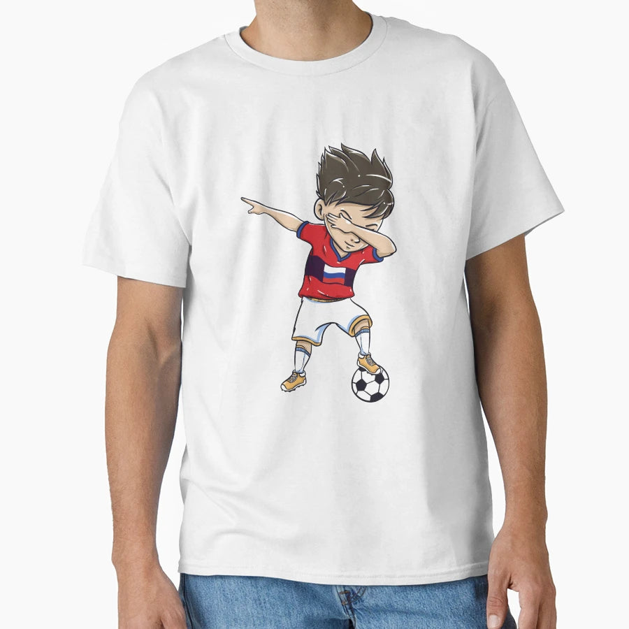 Dabbing Soccer Player Funny Russia Fan T-Shirt - Aesthetic Graphic Unisex - T-Shirt, Sweatshirt, Hoodie
