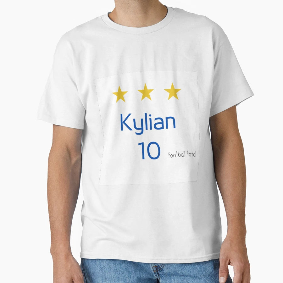 Kylian 10 Football Total White Blue T-Shirt - Aesthetic Graphic Unisex - T-Shirt, Sweatshirt, Hoodie