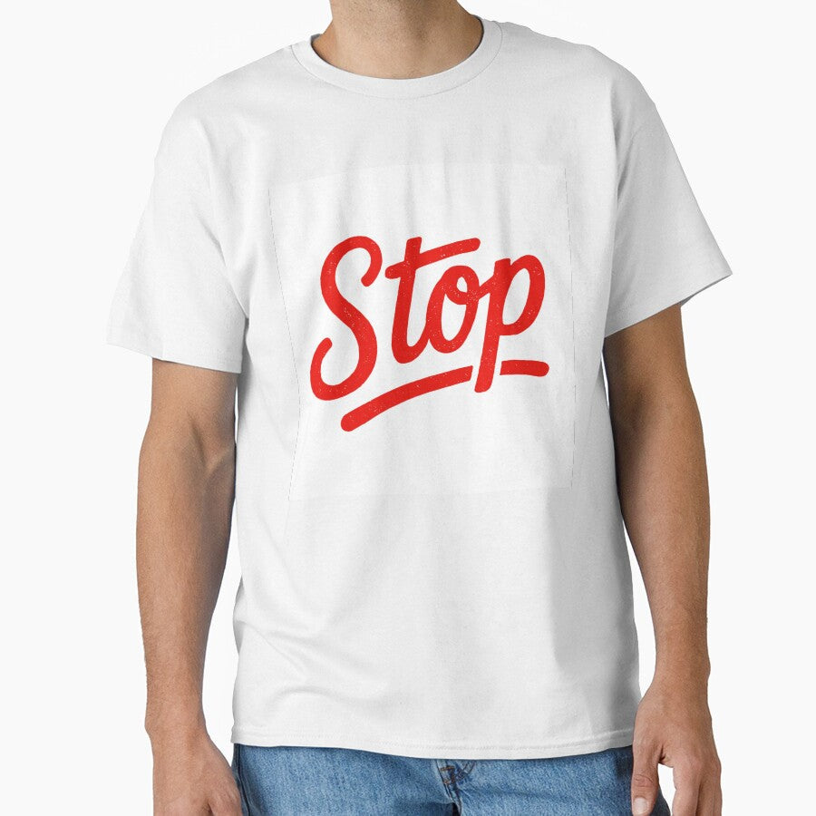 STOP Bold Brush Lettering Statement Design by ZeMa-JA - Adult & Kids T-Shirts, Sweatshirts & Hoodies apparel design preview 1